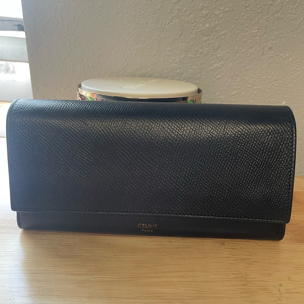 Celine Black Leather Wallet